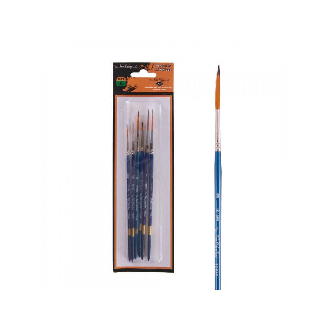 SET DE PINCELES VAN ORLEY LINER TORAY 1010RL X 6 U. SURTIDOS