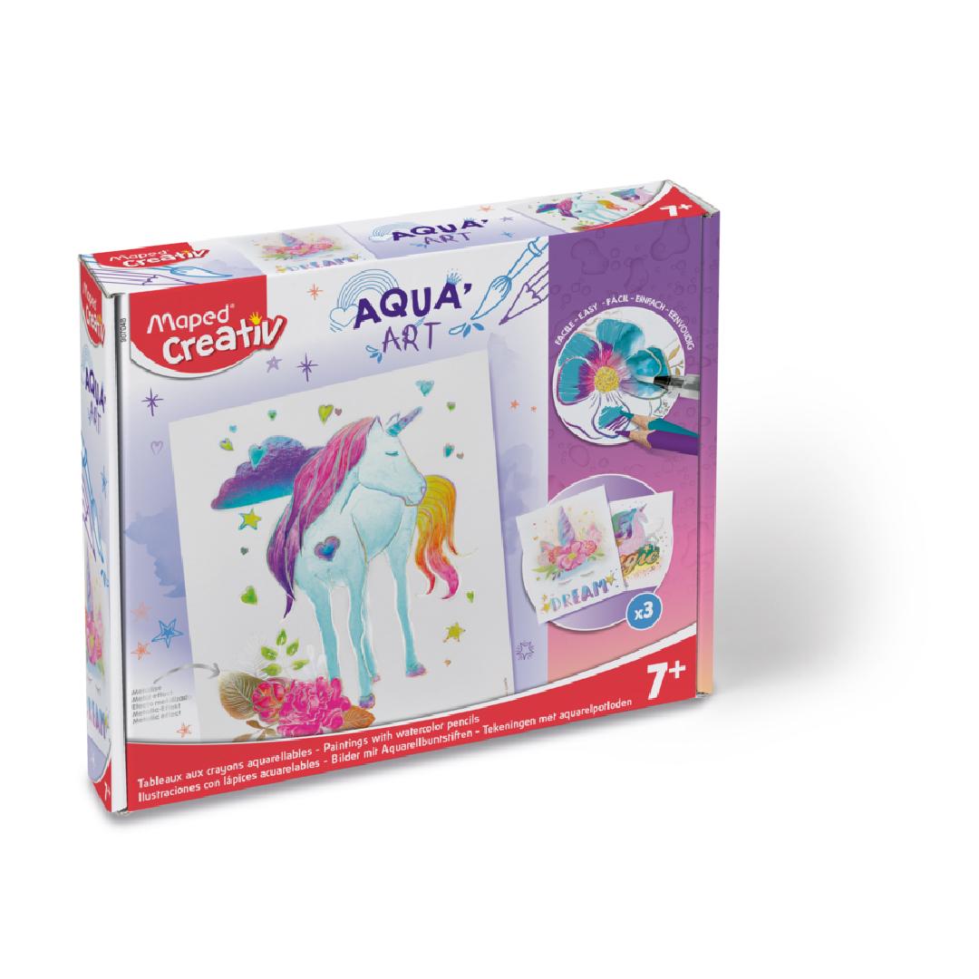 KIT COLOREO MAPED CREATIV AQUA ART UNICORNIO HJS. METALIZADAS (907048)