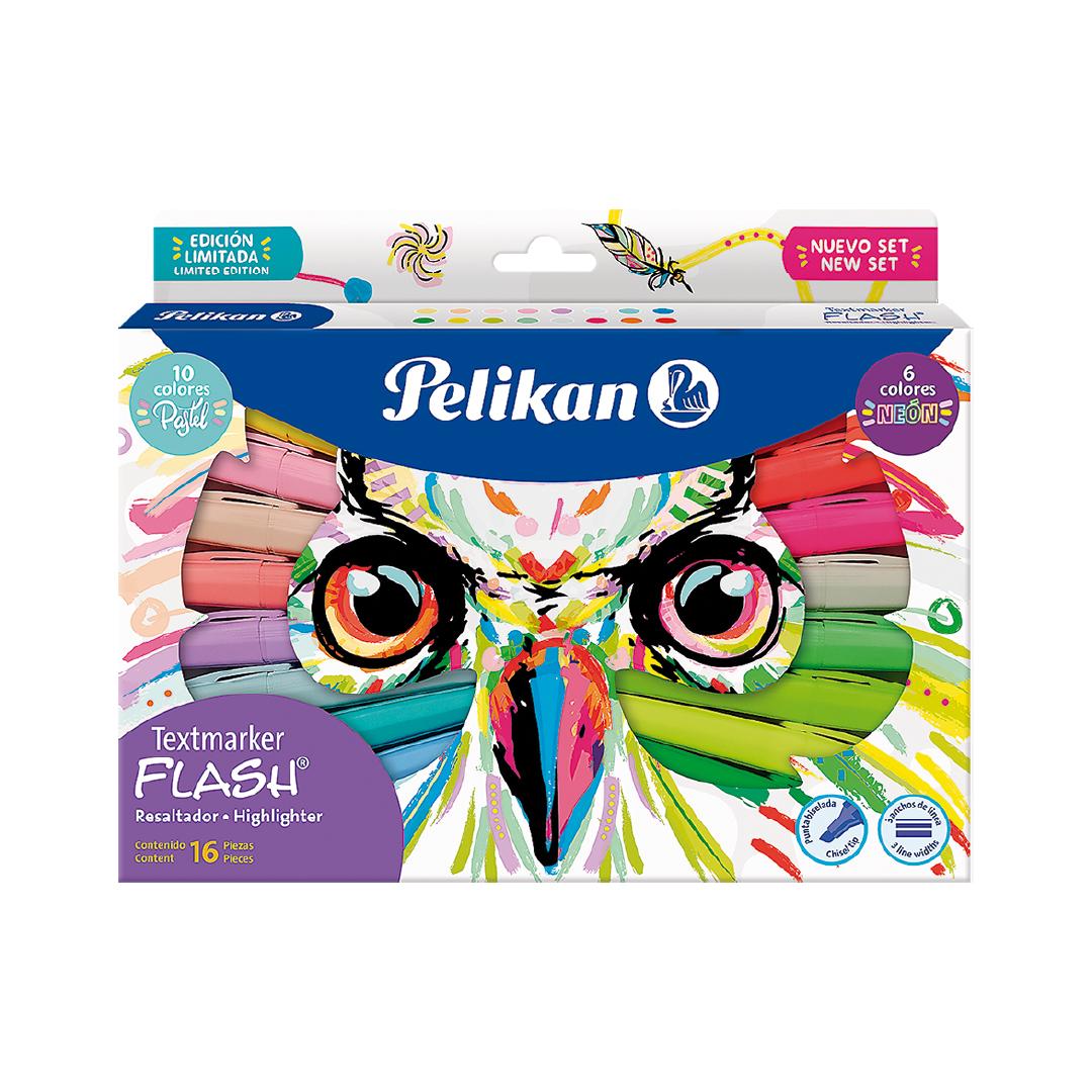 RESALTADOR PELIKAN FLASH BLISTER COMBINADO X 16 U. FLUO-PASTEL