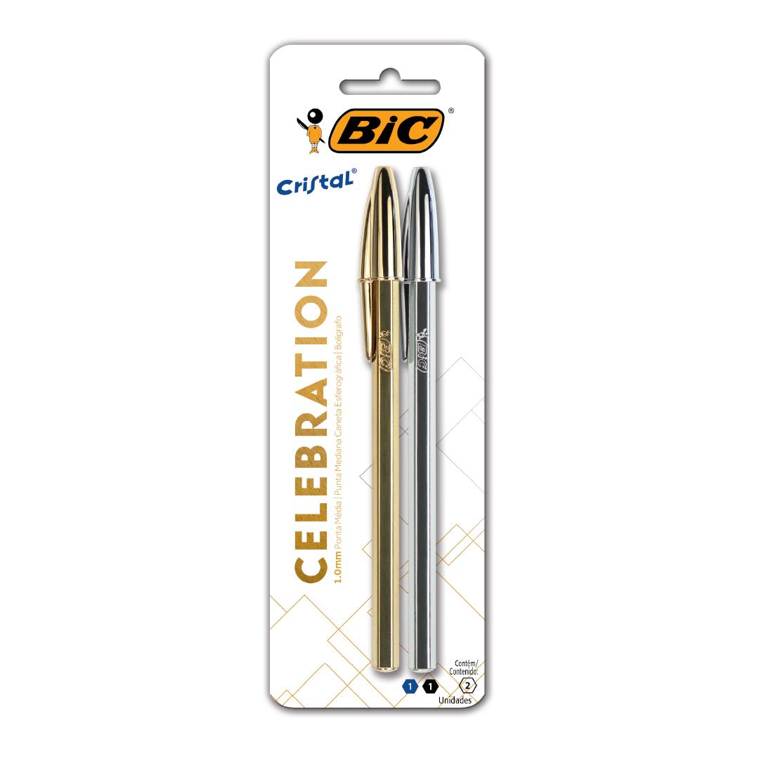 KIT BOLIGRAFOS BIC CELEBRATION METALICOS BLISTER X 2 PIEZAS