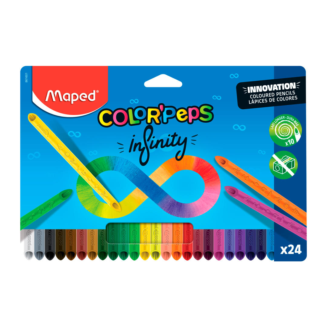 LAPICES DE COLORES MAPED COLOR PEPS INFINITY  X 24 LARGOS (861601)