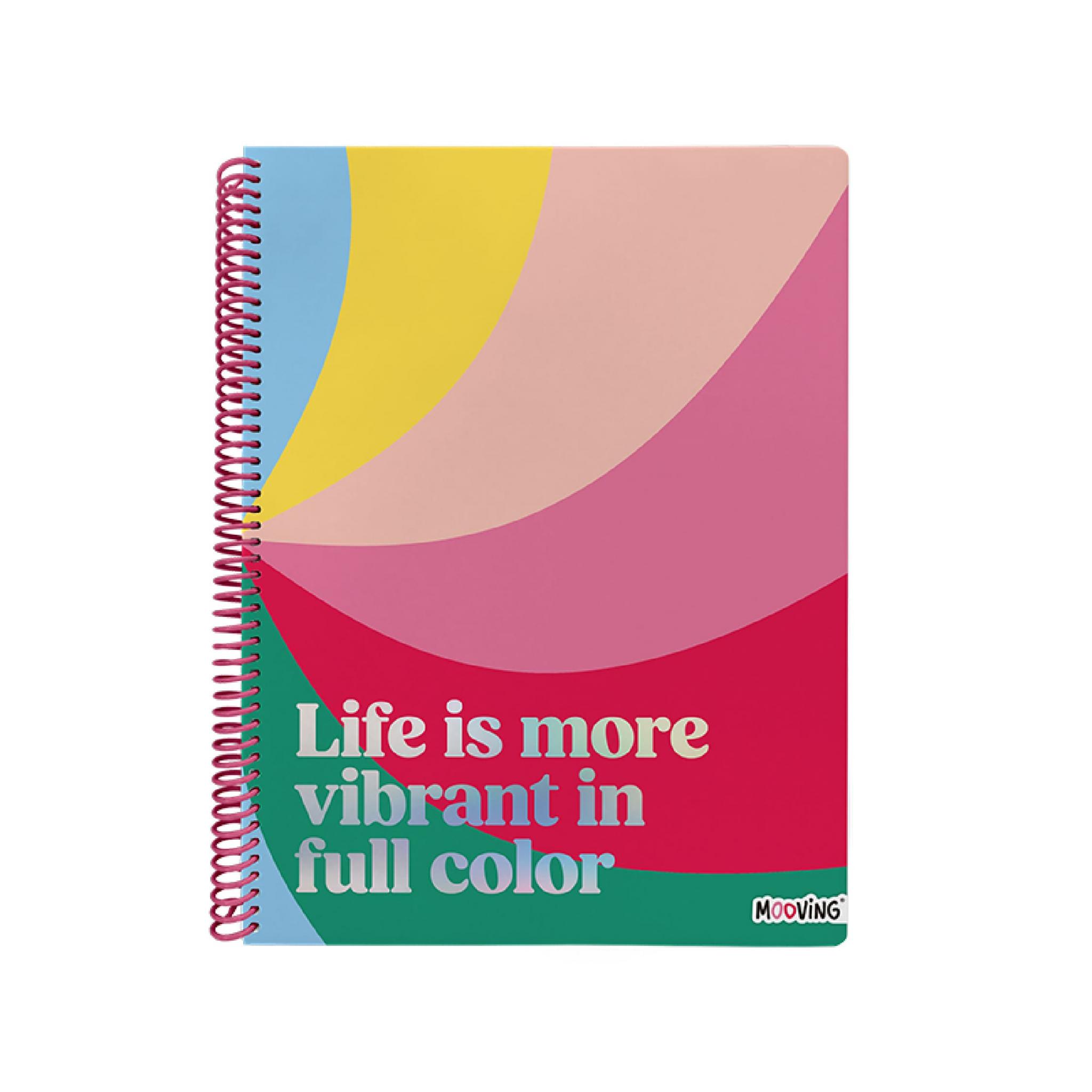 CUADERNO MOOVING 29/7 T. FLEX. X 80 HJS. RAYADO RAINBOW