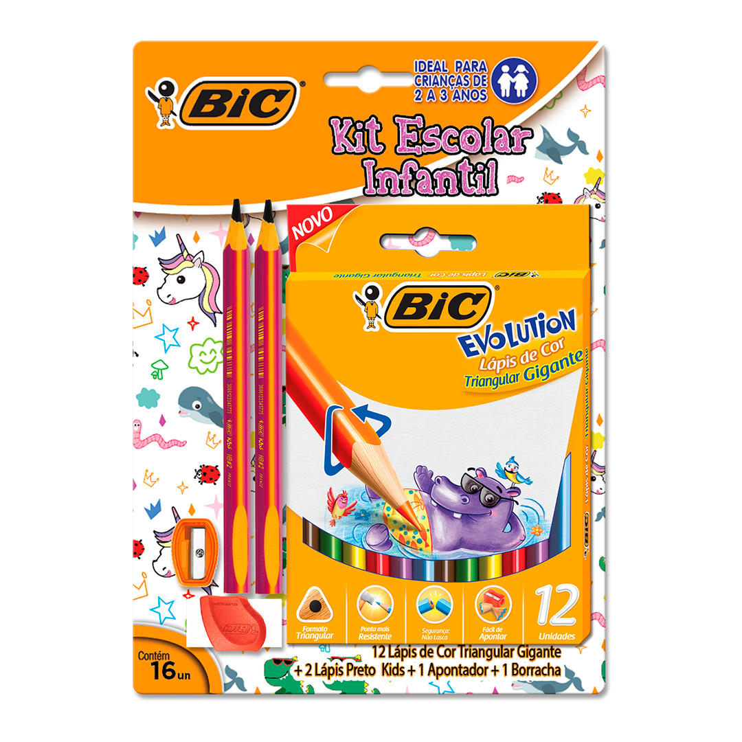 KIT BIC ESCOLAR INFANTIL LAPICES JUMBO