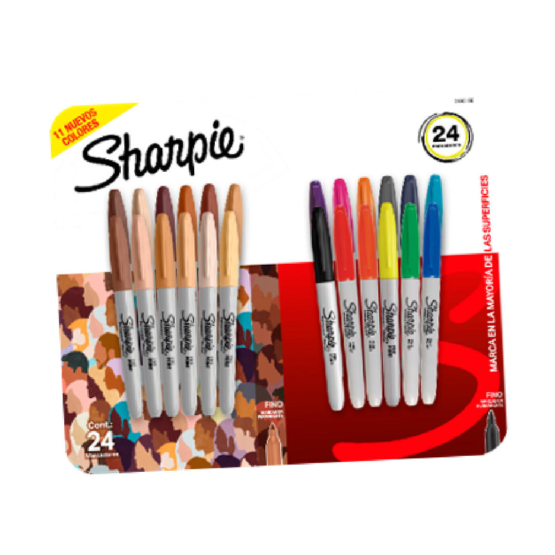 MARCADOR SHARPIE PORTRAITS FINOS BLISTER X 24 COLORES (2195180)