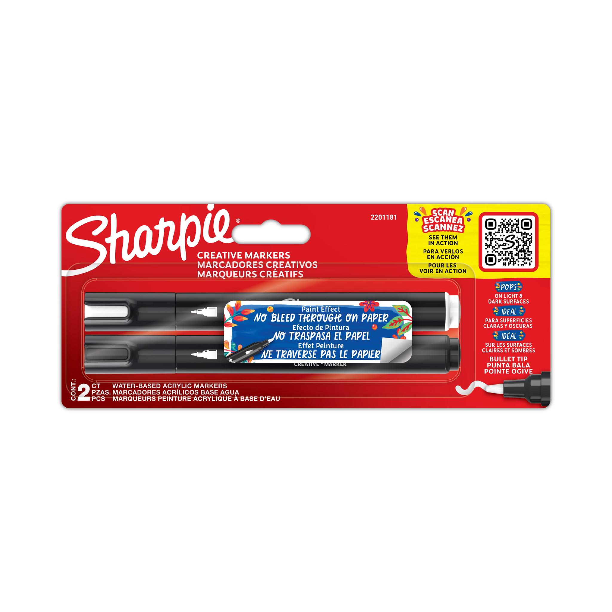 MARCADOR SHARPIE CREATIVE ACRILICO PTA REDONDA BLISTER X 2 COLORES (2201181)