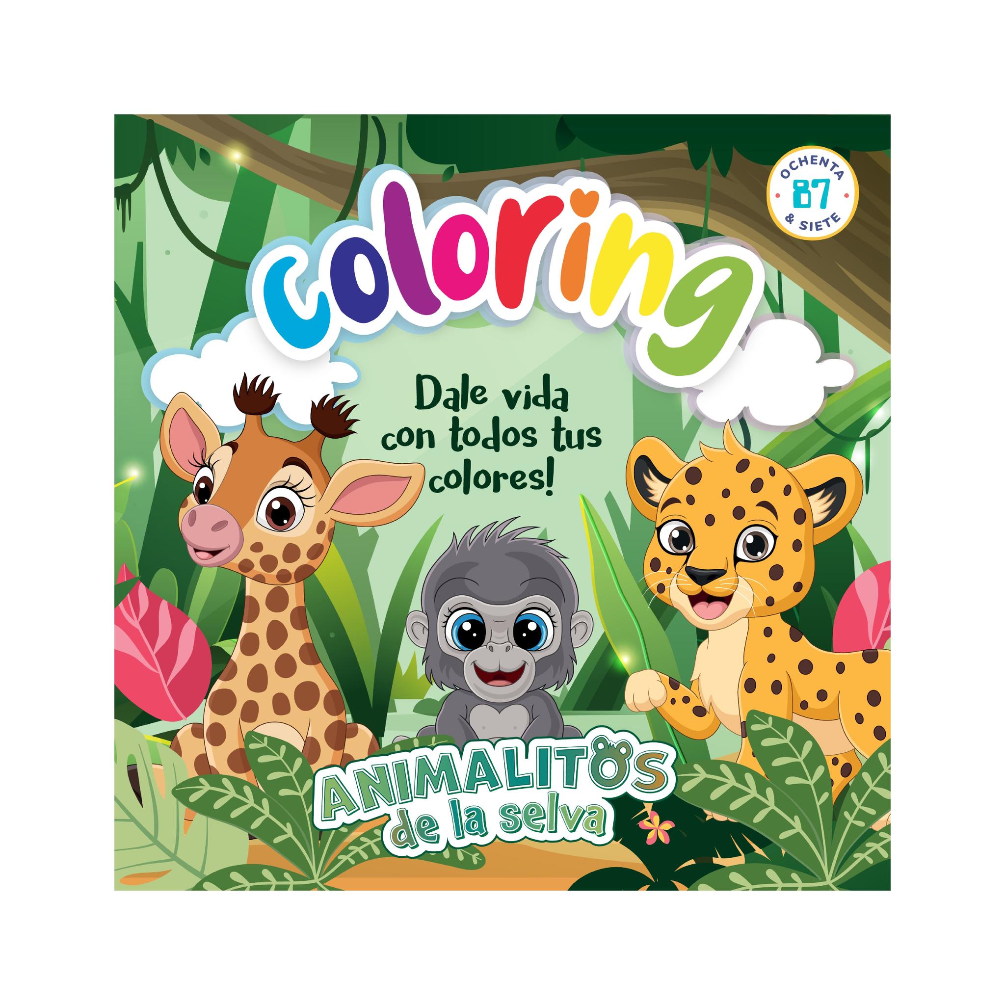 LIBRO P/PINTAR 87 COLORING ANIMALITOS DE LA SELVA (3791)