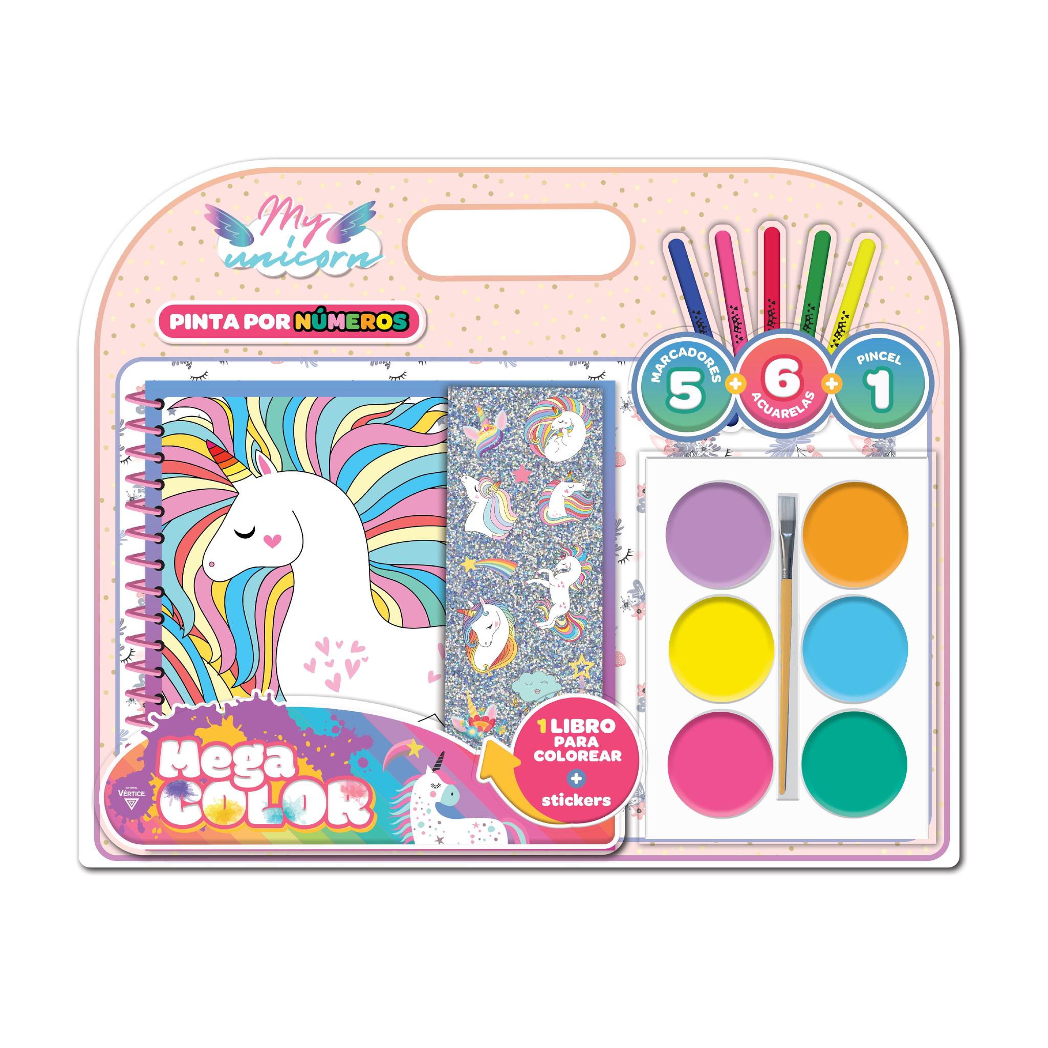 SET VERTICE MEGA COLOR ACUARELAS UNICORNIO (6002)