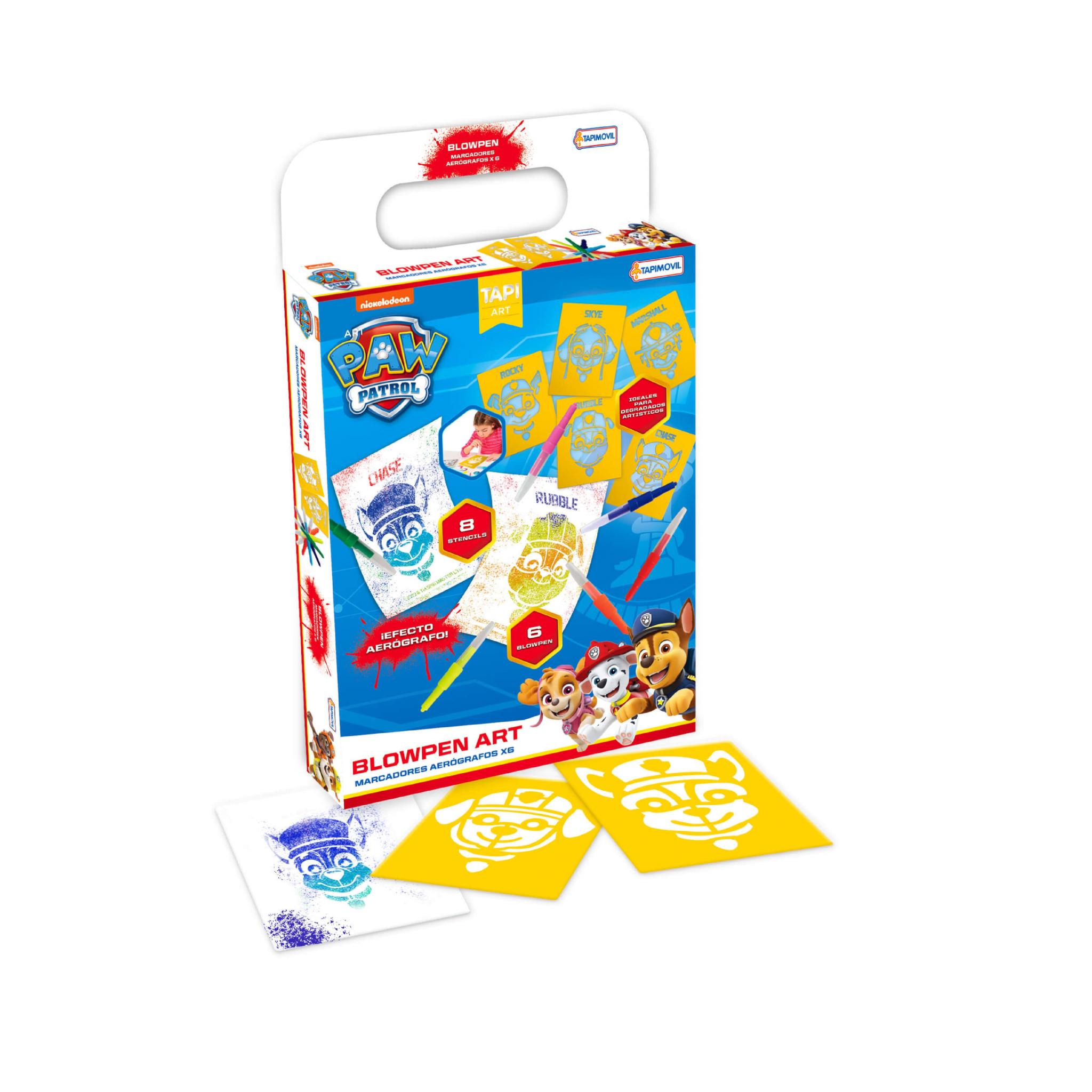 SET TAPIMOVIL BLOW PEN + STENCIL PAW PATROL (SPC09914)