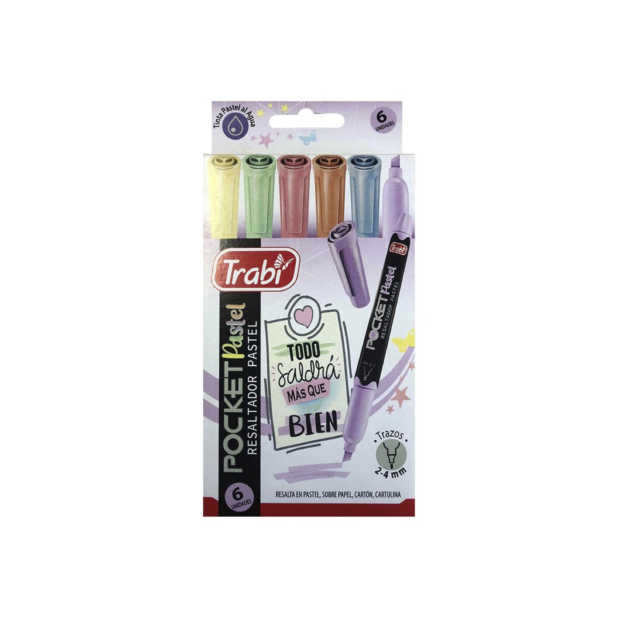 RESALTADOR TRABI POCKET PASTEL BLISTER X 6 U.