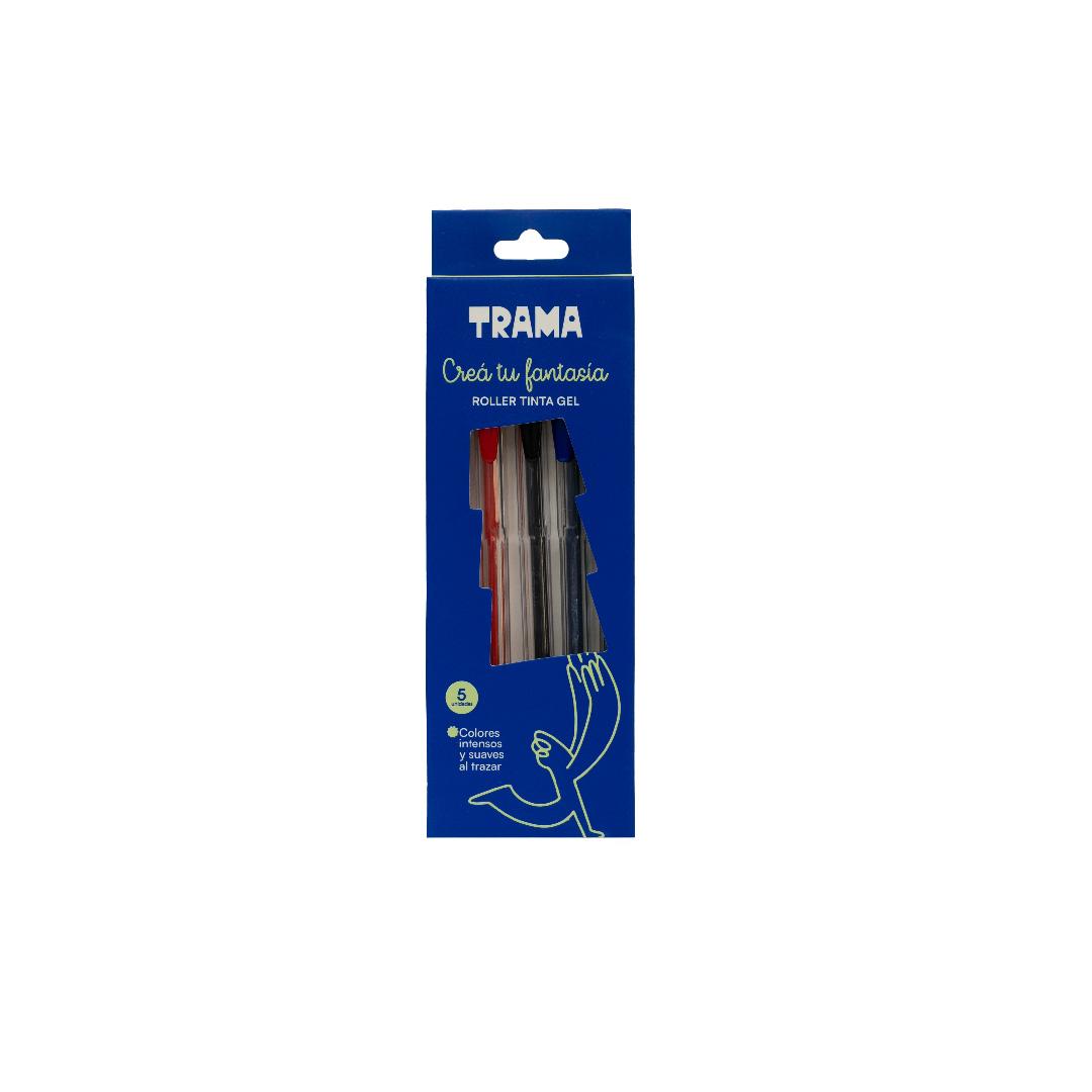 ROLLER BALL TRAMA GEL CLASICO X 5 COLORES