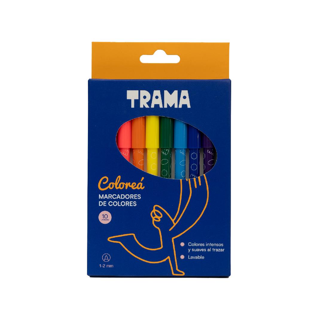 MARCADOR TRAMA ESCOLAR BLISTER X 10 COLORES