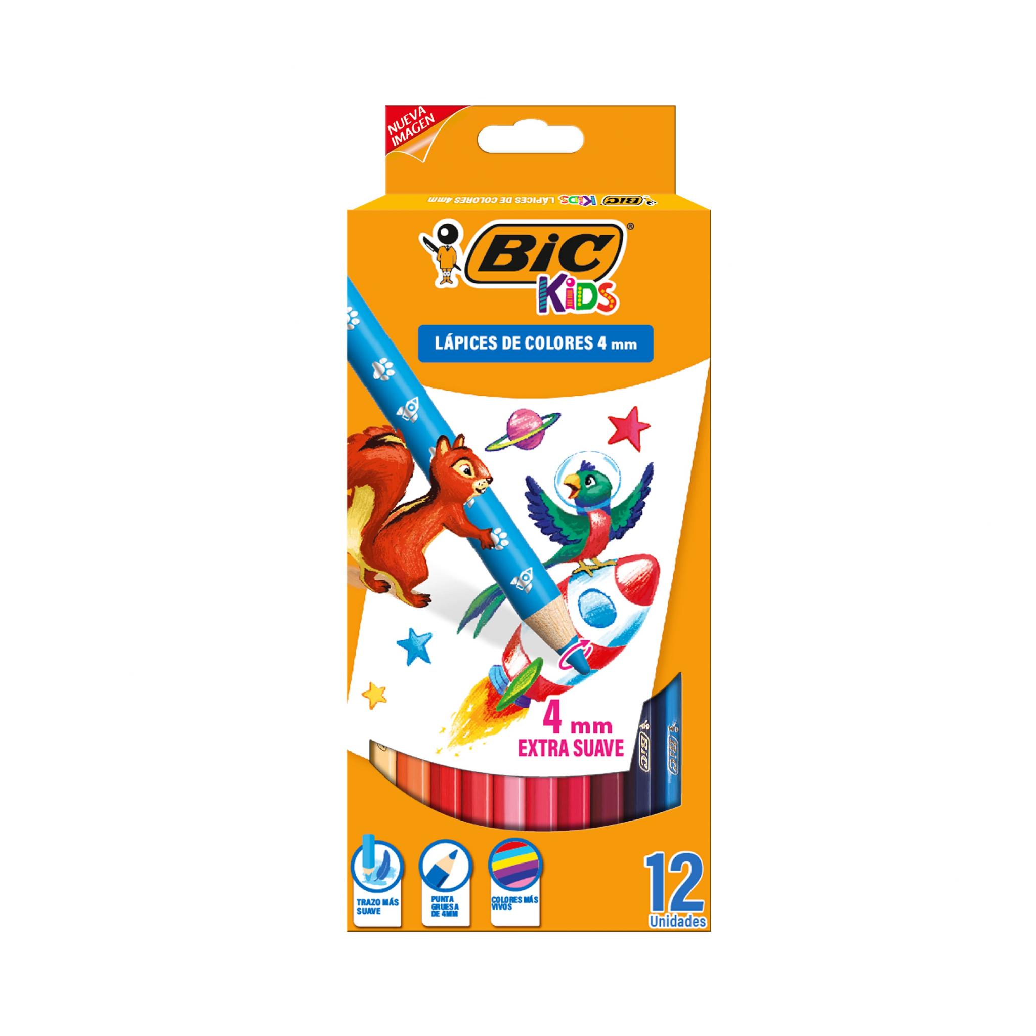 LAPICES DE CERA BIC KIDS X 12 COLORES (528107)