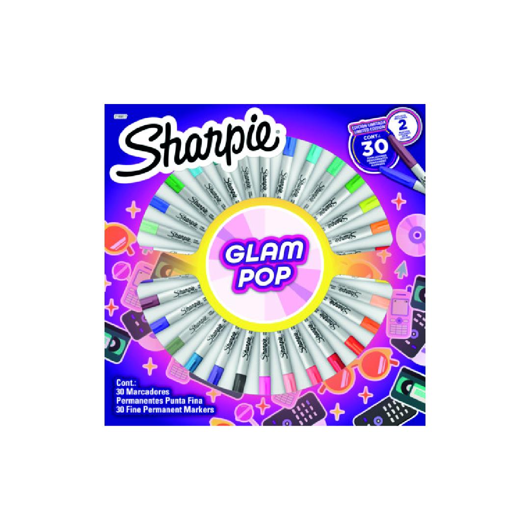 MARCADOR SHARPIE GLAM POP RULETA X 30 COLORES (2199817)