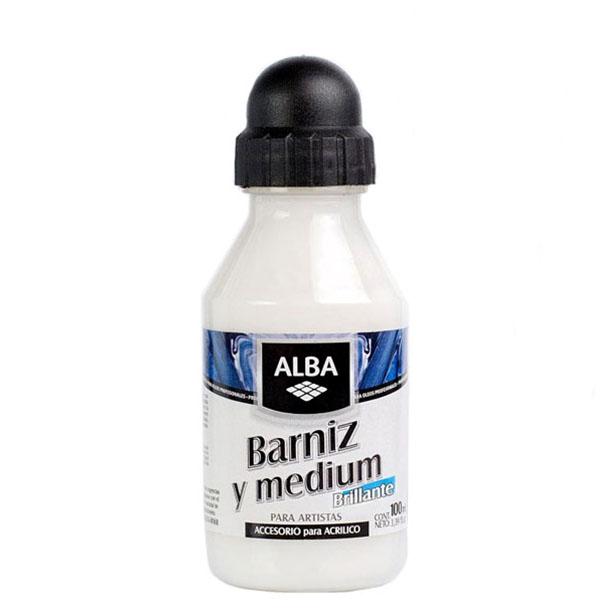 BARNIZ Y MEDIUM ALBA BRILLANTE X 100 ML.