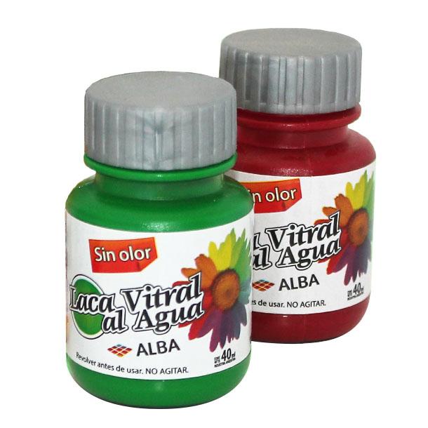 LACA VITRAL AL AGUA ALBA X 40 ML. V/COLORES