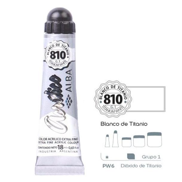 ACRILICO ALBA 810 BLANCO DE TITANIO (6 POMOS X 18 ML)