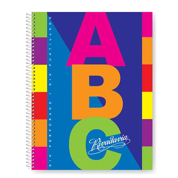 CUADERNO RIVADAVIA ABC 21/27 C/ESPIRAL  X 60 HJS. CUADRICULADO