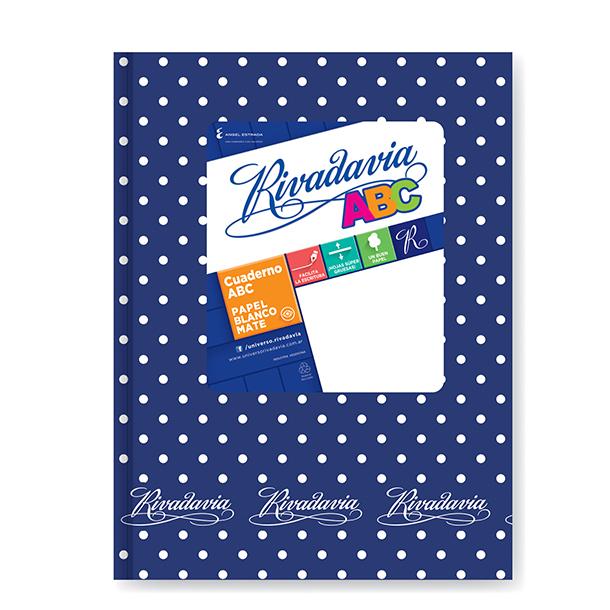 CUADERNO RIVADAVIA ABC LUNARES T.D. X 98 HJS. RAYADO V/COLORES