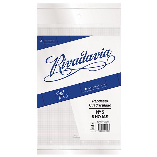 REPUESTO RIVADAVIA Nro.5 X  8 HJS.CUADRICULADO