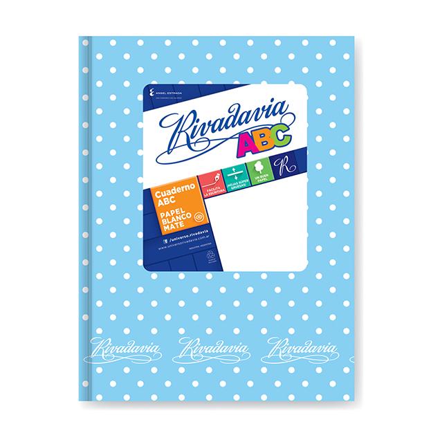 CUADERNO RIVADAVIA ABC LUNARES T.D. X 50 HJS. RAYADO V/COLORES