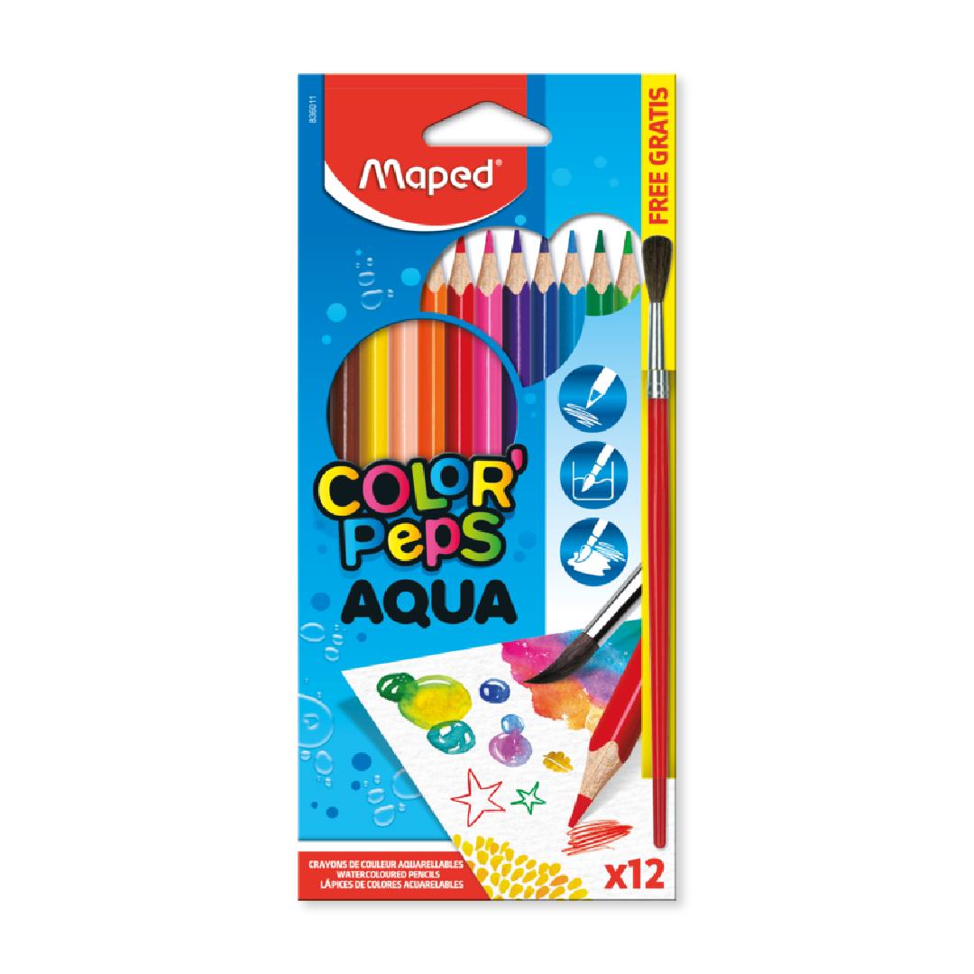 LAPICES DE COLORES MAPED COLOR PEPS X 12 LARGOS ACUARELABLES (836011)