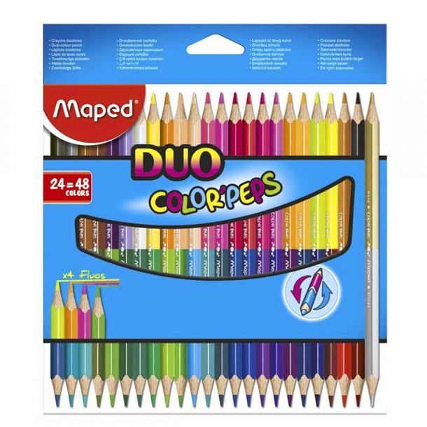 LAPICES DE COLORES MAPED COLOR PEPS DUO X 24 LARGOS (829602)