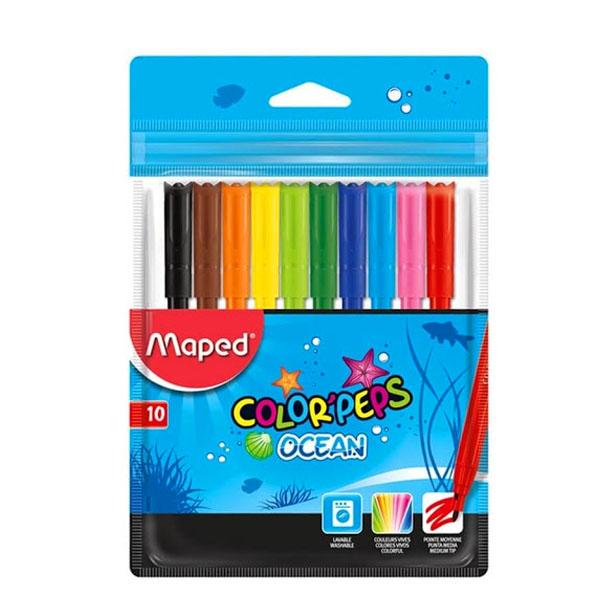 MARCADOR MAPED OCEAN X 10 COLORES LARGOS (845724)