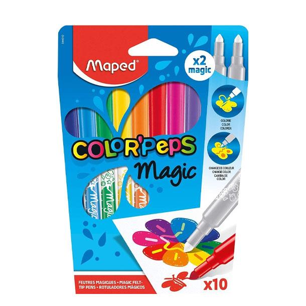 MARCADOR MAPED COLOR PEPS MAGIC  X 10 (8 COLORES + 2 REVELADORES) (844612)