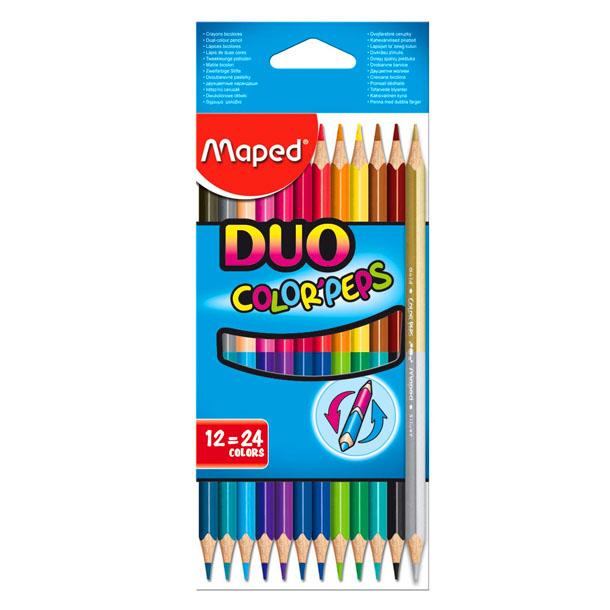 LAPICES DE COLORES MAPED COLOR PEPS DUO X 12 LARGOS (829600)