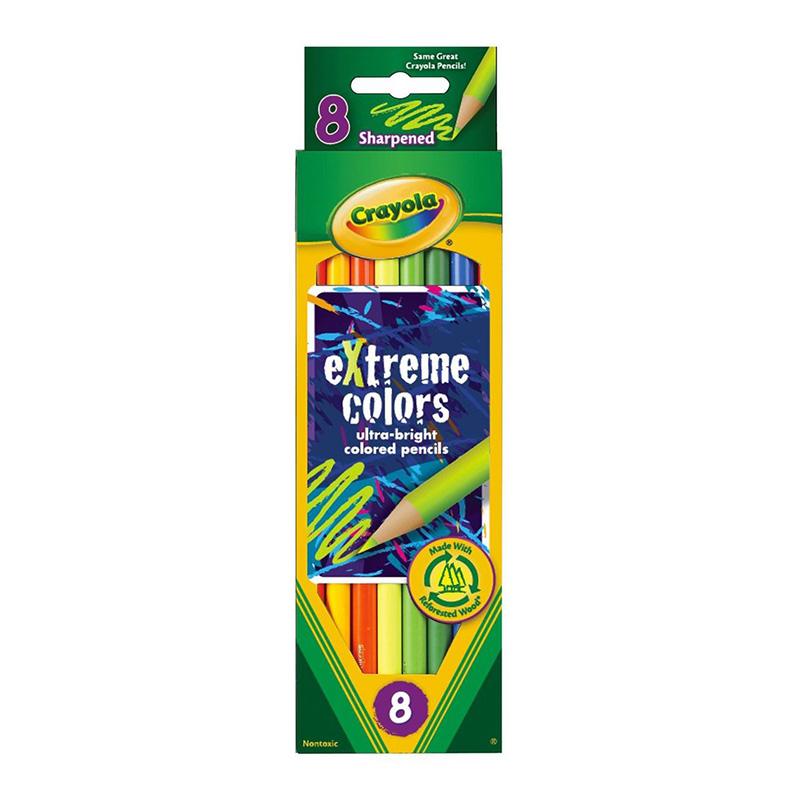 LAPICES DE COLORES CRAYOLA NEON X 8 LARGOS