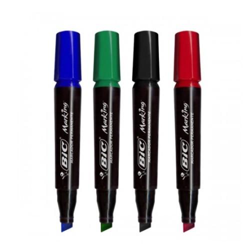 MARCADOR BIC MARKING PERMANENTE PTA CHANFLEADA V/COLORES