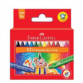 LAPICES DE CERA FABER CASTELL X 12 COLORES