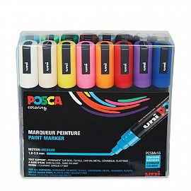 MARCADOR UNI POSCA PC-5M ESTUCHE X 16 COLORES