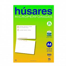 RESMA HUSARES MICROPERFORADAS AL MEDIO A4 X 500 HJS. (7844)