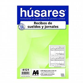 FORMULARIO HUSARES (4121) SUELDO A4 VERTICAL  X  200 HJS. 80 GRS.