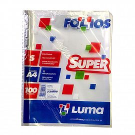 FOLIO LUMA A4 PESADO X 100 UNID .