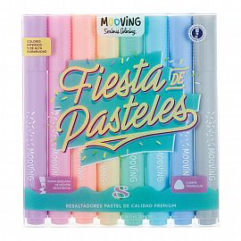 RESALTADOR MOOVING PASTEL BLISTER SURTIDO X 8 U.