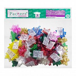 MOÑO P/REGALO PACKERS ESTRELLA NRO.4 BOLSA X 50 U. SURTIDA