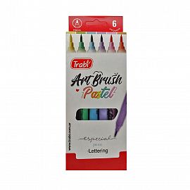 MARCADOR TRABI ART BRUSH PASTEL PUNTA PINCEL BLISTER X 6 COLORES