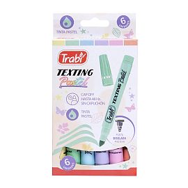 RESALTADOR TRABI TEXTING FINO PASTEL BLISTER X 6 U.