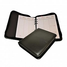 AGENDA NIVEL 10 TOP SIMIL CUERO NEGRO C/CIERRE S/ VISTA 13 X 18 CM (3285)