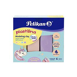 PLASTILINA PELIKAN EN BARRA DE 113 GRS. X 4 U COLORES PASTEL