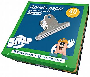 APRIETA PAPEL SIFAP DE METAL NIQUELADO NRO.40  (4 CM)