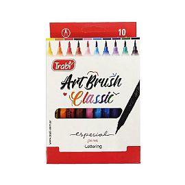 MARCADOR TRABI ART BRUSH CLASICOS PUNTA PINCEL BLISTER X 10 COLORES