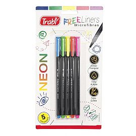 MICROFIBRA TRABI FREE LINERS NEON BLISTER X 5 COLORES