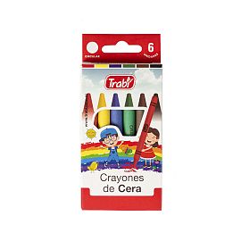 LAPICES DE CERA TRABI X 6 COLORES (1025)