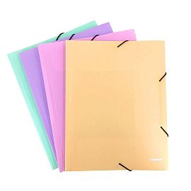 CARPETA TRAMA 3 SOLAPAS C/ELASTICO A4 PP PASTEL V/COLORES