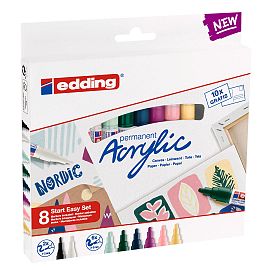 MARCADOR EDDING ACRYLIC SET NORDICO X 8 UNIDADES