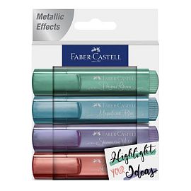 RESALTADOR FABER CASTELL 46 METALIZADO PASTEL BLISTER X 4 U.