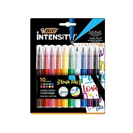 MARCADOR BIC INTENSITY PUNTA PINCEL X 10 COLORES (9309378)